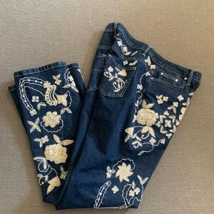 Beaded and Sequined Blue Jeans